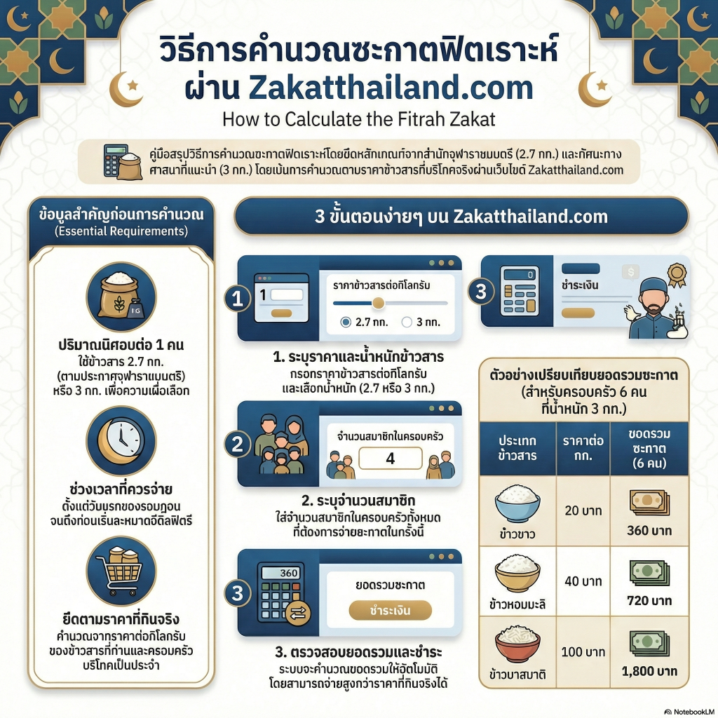 คำนวณซะกาตฟิตเราะห์อย่างไร 